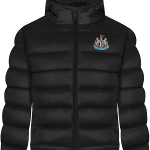 Newcastle United Boys Jacket Hooded Winter Quilted Kids OFFICIAL Football Gift