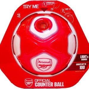 Smart Ball Arsenal Counter Ball for keepie uppies, SBCB1BNP-AFC Football, comes with lights and sounds, Red & White, One Size