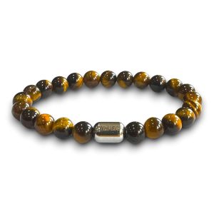 West Ham Utd Football Fan Tiger's Eye Beaded Bracelet, Handmade adjustable Football Fan Gift for Men (Standard)