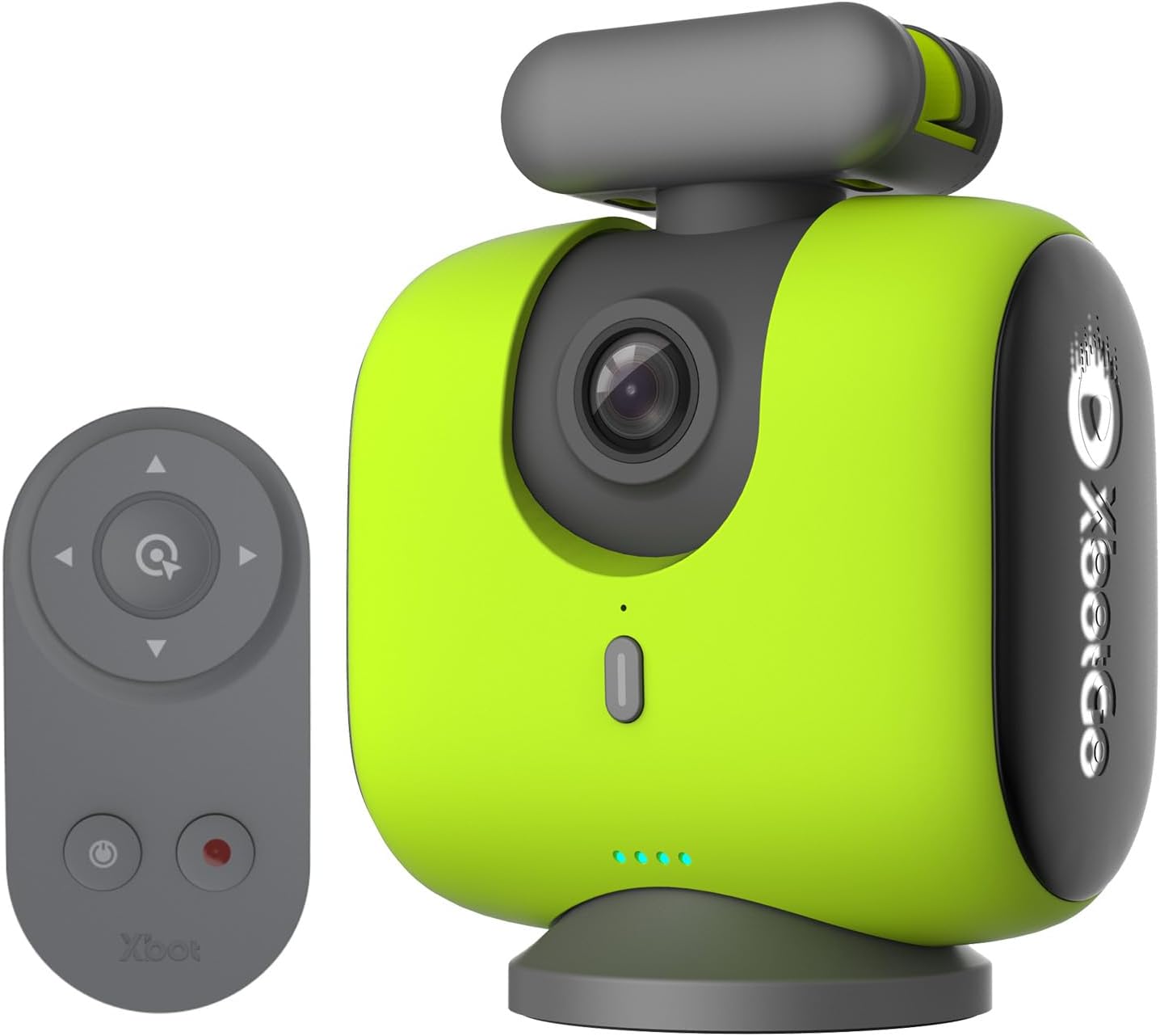 XbotGo Chameleon AI Auto Sports Action Camera - 4K 60FPS Football Camera and Basketball Tracking Camera for Team Sports, Live Streaming, No Subscription, Works with iOS & Android (Lemon Green)