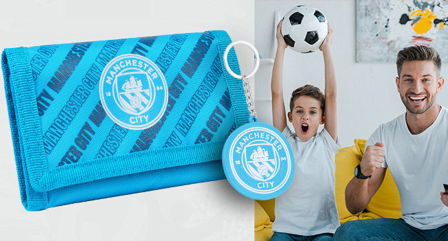 Manchester City F.C. Sports Fan Trifold Wallet Accessories Set