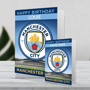 Official Manchester City Football Club Birthday Card - Personalise With Any Name (Giant)