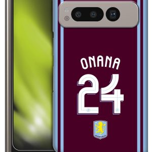 Head Case Designs Officially Licensed Aston Villa Football Club Amadou Onana 2024/25 Crest Player Kit Hard Back Case Compatible With Google Pixel Fold