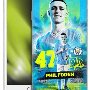 Head Case Designs Officially Licensed Manchester City Man City FC Phil Foden 2023/24 First Team Soft Gel Case Compatible With Apple iPhone 7 Plus/iPhone 8 Plus