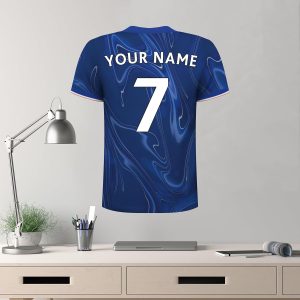 Beautiful Game Chelsea Football Club Official Personalised Shirt Name & Number Wall Mural Sticker (60cm Height)