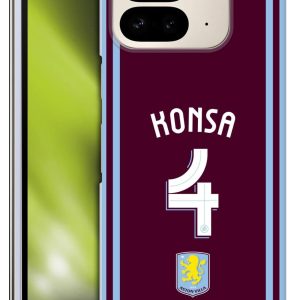 Head Case Designs Officially Licensed Aston Villa Football Club Ezri Konsa 2024/25 Crest Player Kit Hard Back Case Compatible With Google Pixel 9 Pro Fold