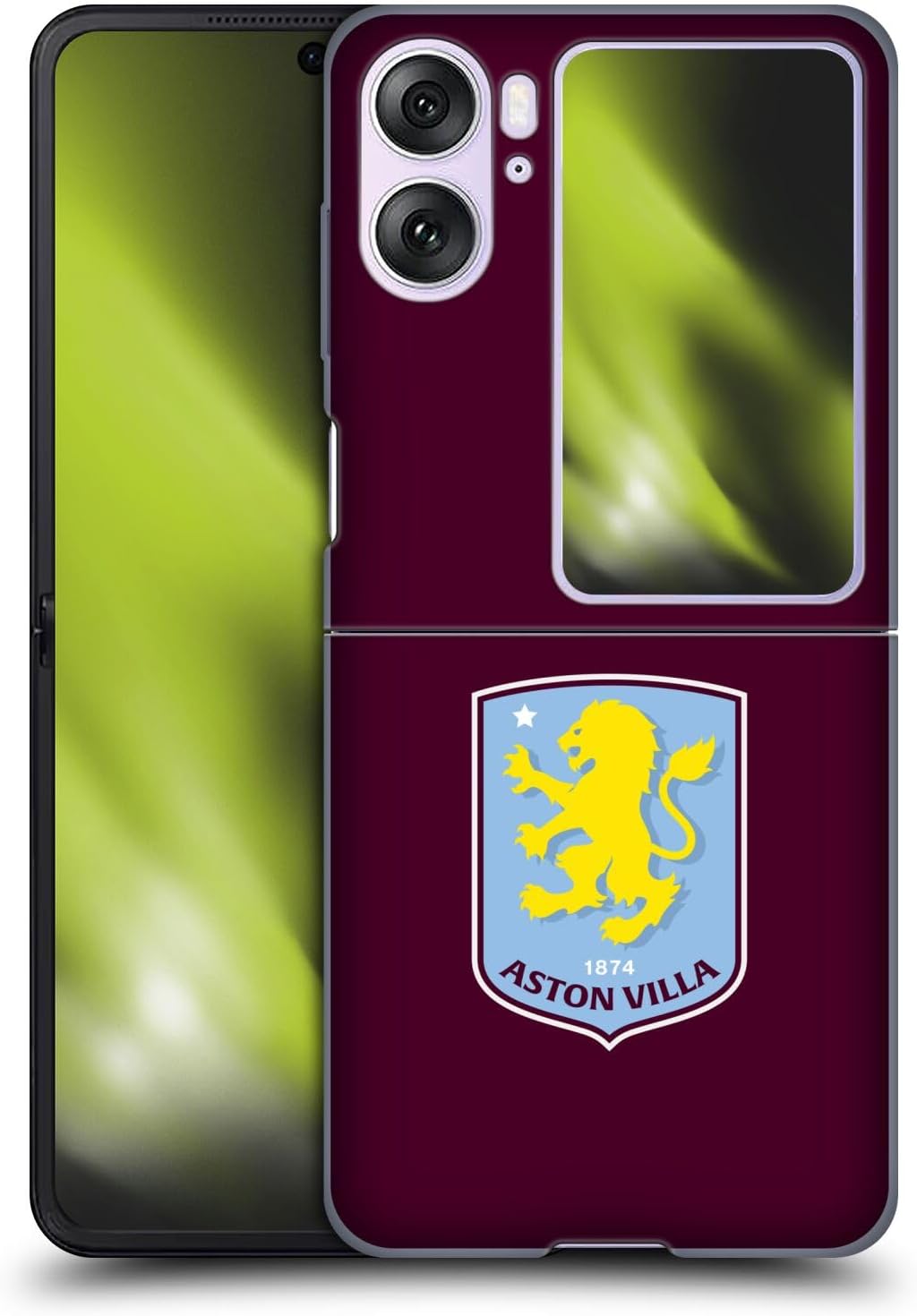 Head Case Designs Officially Licensed Aston Villa Football Club Villa Claret 2024 Crest Designs Hard Back Case Compatible With Oppo Find N2 Flip