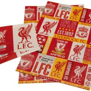 Liverpool F.C. Official Liverpool Football Club Gift Wrapping Paper, Includes 2 Sheets and 2 Gift Tags, Multi, b01gwplv