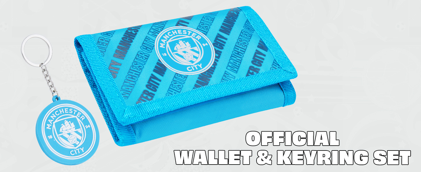 Manchester City F.C. Sports Fan Trifold Wallet Accessories Set