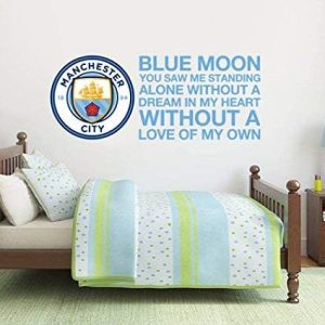 Manchester City Football Club Official Crest & Song Wall Sticker (120cm x 50cm)