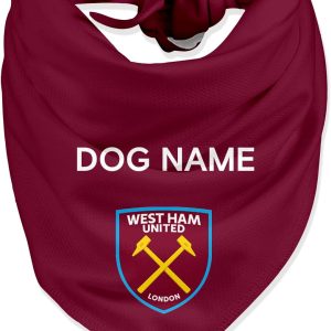 Official Personalised West Ham Dog Bandana | West Ham Gifts | Football Dog Accessories | Licensed West Ham Merchandise (Medium)
