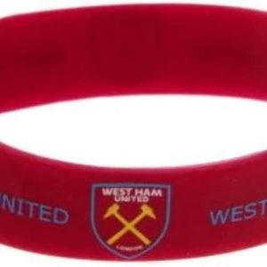 West Ham United FC Official Single Rubber Football Crest Wristband (One Size) (Maroon)