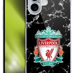 Head Case Designs Officially Licensed Liverpool Football Club Black Crest Marble Hard Back Case Compatible With Apple iPhone 16
