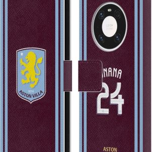 Head Case Designs Officially Licensed Aston Villa Football Club Amadou Onana 2024/25 Crest Player Kit Leather Book Wallet Case Cover Compatible With Huawei Mate 40 Pro 5G