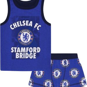 Chelsea Boys Vest & Boxer Shorts Set Kids OFFICIAL Football Gift