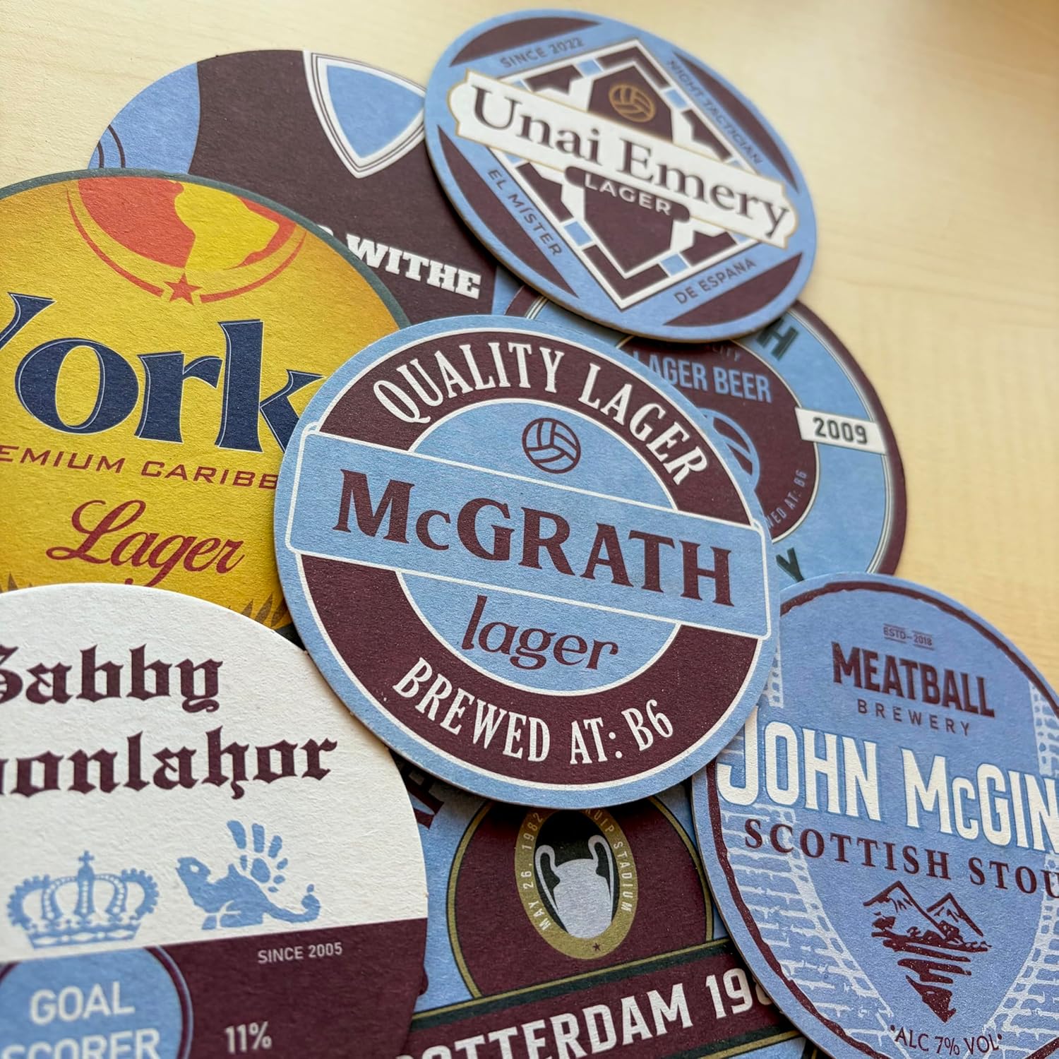 Aston Villa Football Beer Mat Coasters - Perfect for a Gift or Present for Any Villa Fan (8-Pack) - Image 4