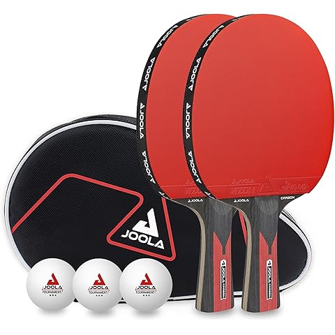 JOOLA Table Tennis Set DUO - Premium Quality Bats and Ping Pong Balls with Storage Case