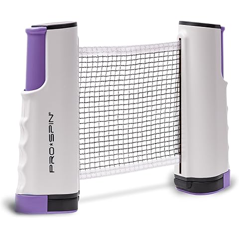 PRO-SPIN Retractable Ping Pong Net &ndash; Table Tennis Net with Clamps | Portable Ping Pong Net for Any Table | Includes Custom Mesh Storage Bag | Replacement Table Tennis Net Posts