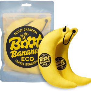 Boot Bananas Eco Travel Deodorisers – Fragrance-Free Activated Charcoal Odour Removers for Smelly Shoes, Gloves & Bags – Lightweight, Compostable, Reusable Freshness On the Go – Lasts up to 12 Months