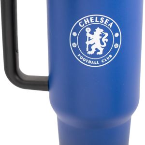 Hy-Pro Officially Licensed Chelsea 40oz/1.18 L Thermal Flask & Handle - Metal Water Bottle with Straw, Portable Water Bottle for Sports & Daily Use - Stainless Steel Design