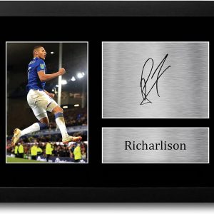 HWC Trading A4 FR Richarlison Everton Gifts Printed Signed Autograph Picture for Fans and Supporters - A4 Framed