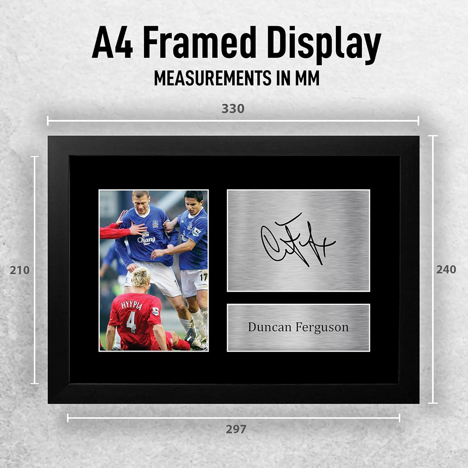 HWC Trading Duncan Ferguson Gift Signed FRAMED A4 Printed Autograph Everton Gifts Photo Display - Image 2