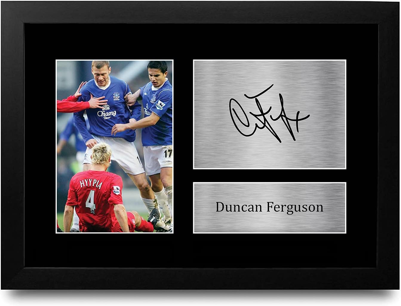 HWC Trading Duncan Ferguson Gift Signed FRAMED A4 Printed Autograph Everton Gifts Photo Display