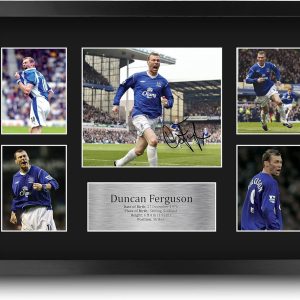 HWC Trading FR A3 Duncan Ferguson Everton Printed Memorabilia Signed Autograph Photograph Display for Football Fans and Supporters - A3 Framed