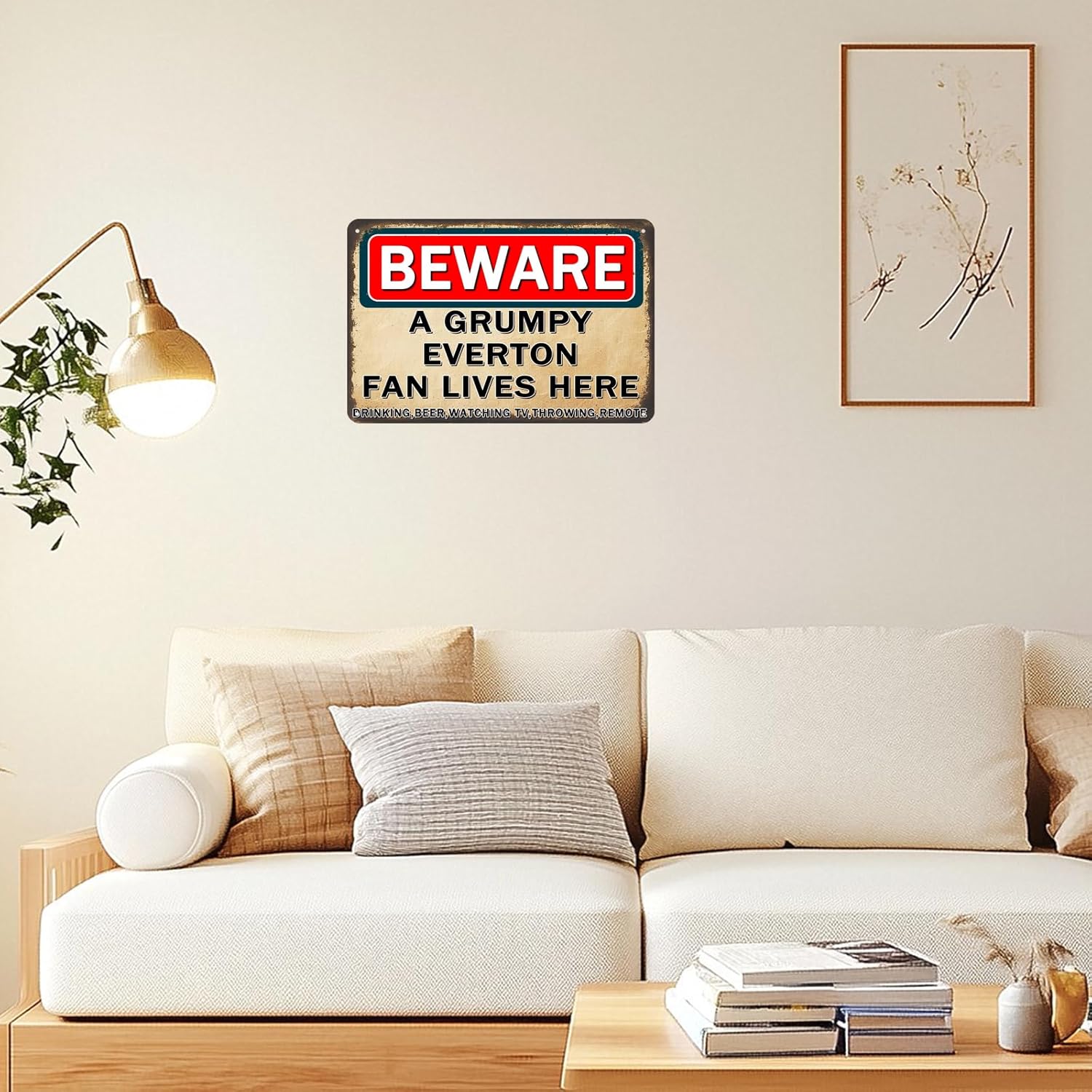 Everton Gifts for Men Champions Metal Signs Gifts for Boys Plaque Funny A Grumpy Everton Fan Lves Here Wall Art Vintage Gift Man Cave Living Room Bars Sign Decorations Gift 20x30 Cm - Image 6