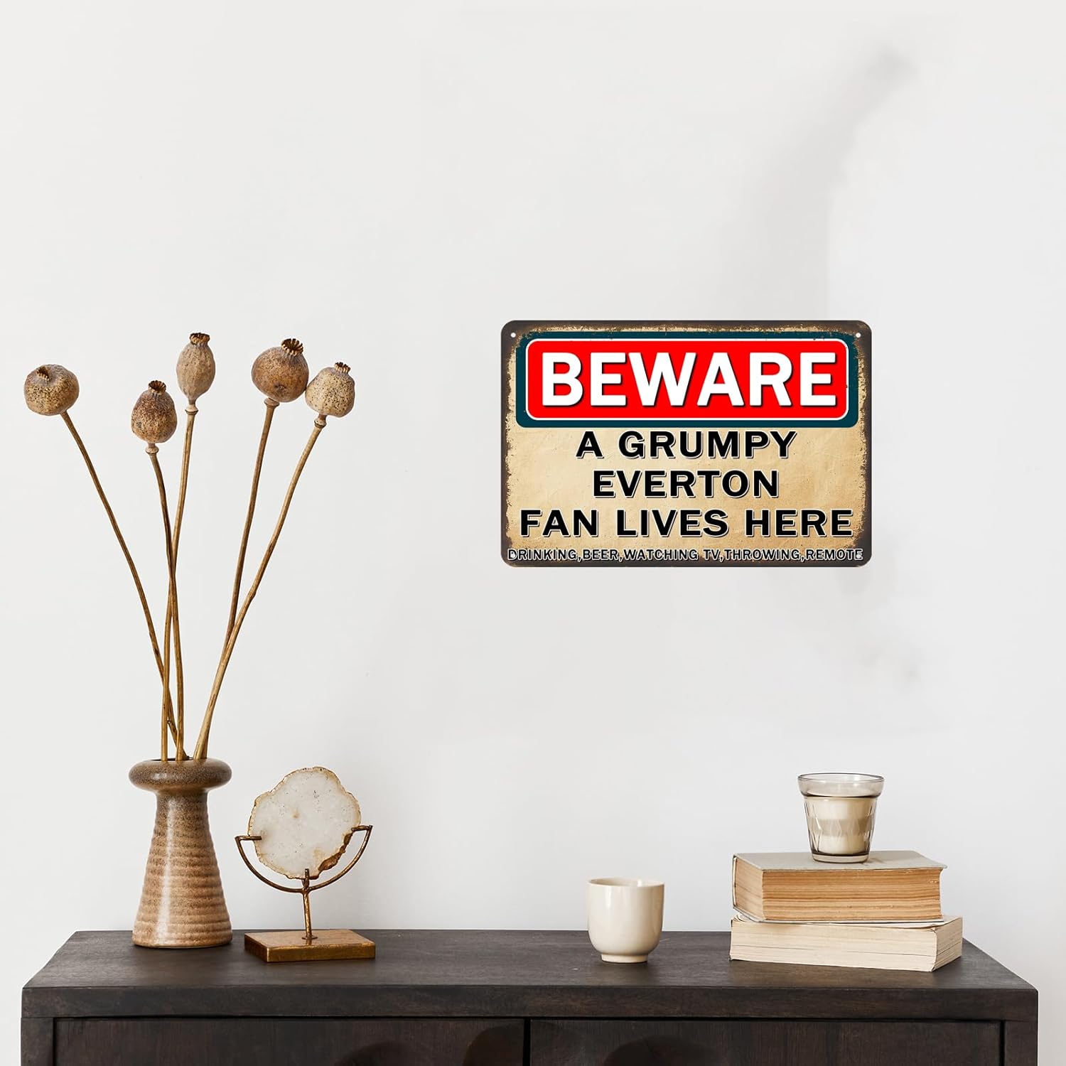 Everton Gifts for Men Champions Metal Signs Gifts for Boys Plaque Funny A Grumpy Everton Fan Lves Here Wall Art Vintage Gift Man Cave Living Room Bars Sign Decorations Gift 20x30 Cm - Image 7