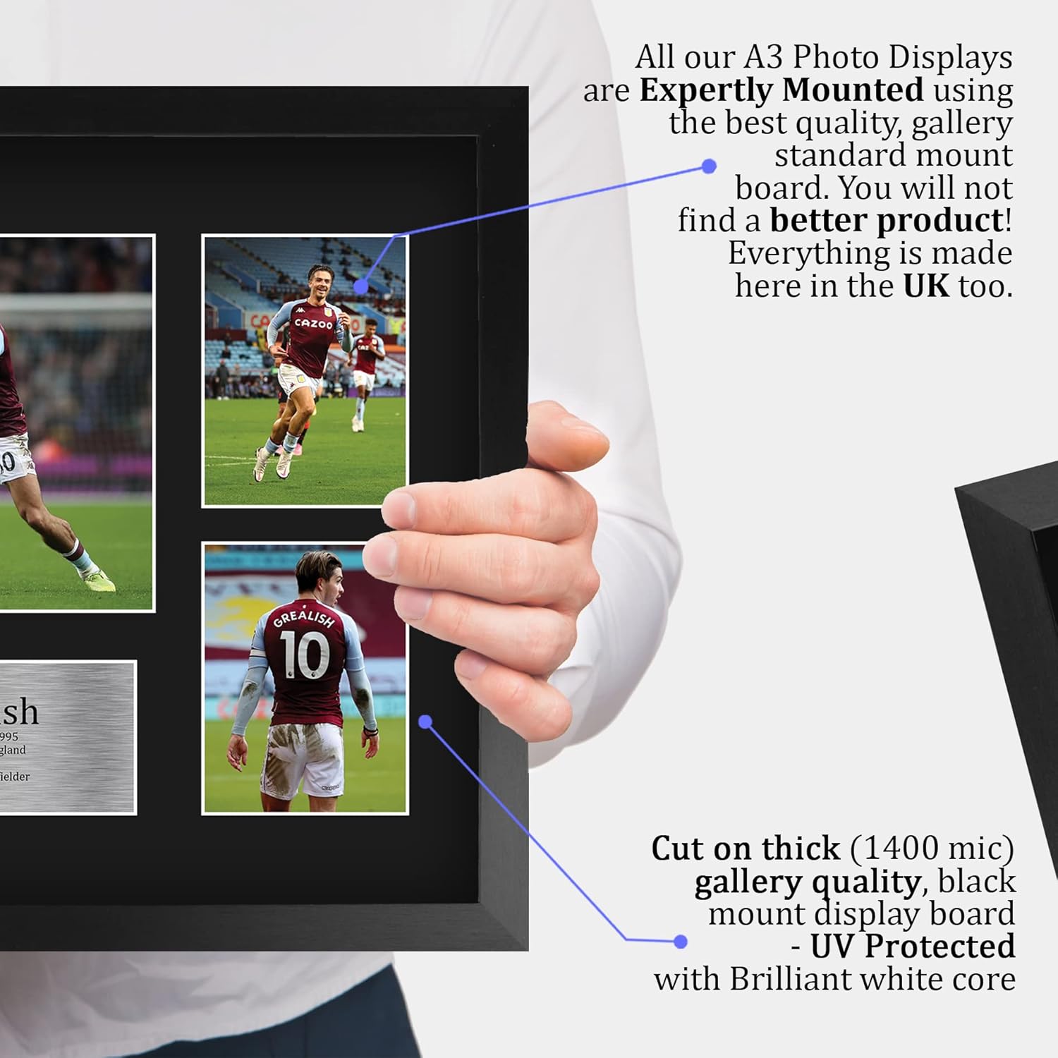 HWC Trading FR A3 Jack Grealish Aston Villa Printed Memorabilia Signed Autograph Photograph Display for Football Fans and Supporters - A3 Framed - Image 4