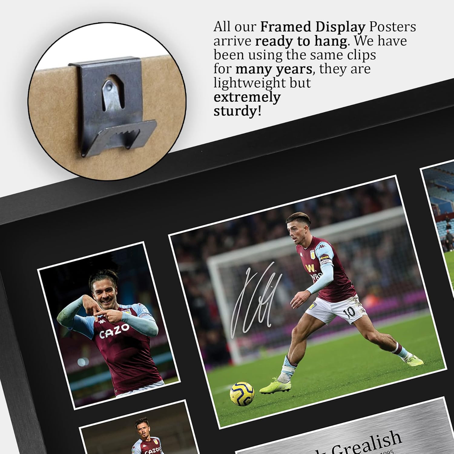 HWC Trading FR A3 Jack Grealish Aston Villa Printed Memorabilia Signed Autograph Photograph Display for Football Fans and Supporters - A3 Framed - Image 5
