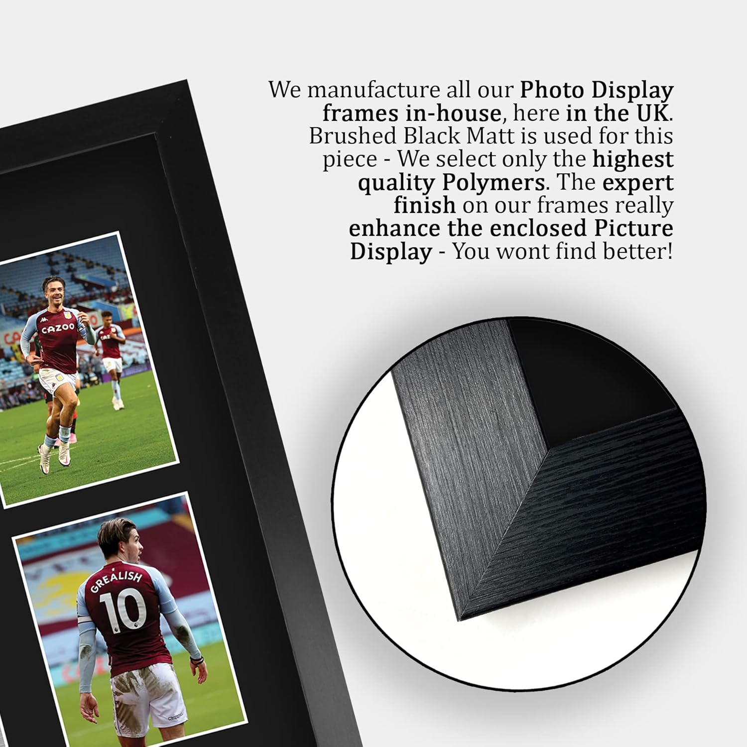 HWC Trading FR A3 Jack Grealish Aston Villa Printed Memorabilia Signed Autograph Photograph Display for Football Fans and Supporters - A3 Framed - Image 6
