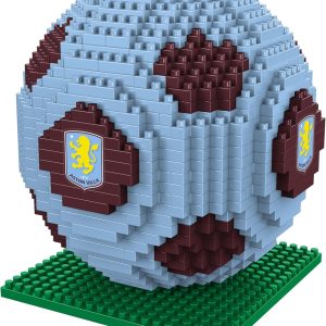 FOCO Officially Licensed Aston Villa FC BRXLZ 3D Bricks Football Construction Toy Model In Alternate Team Colour