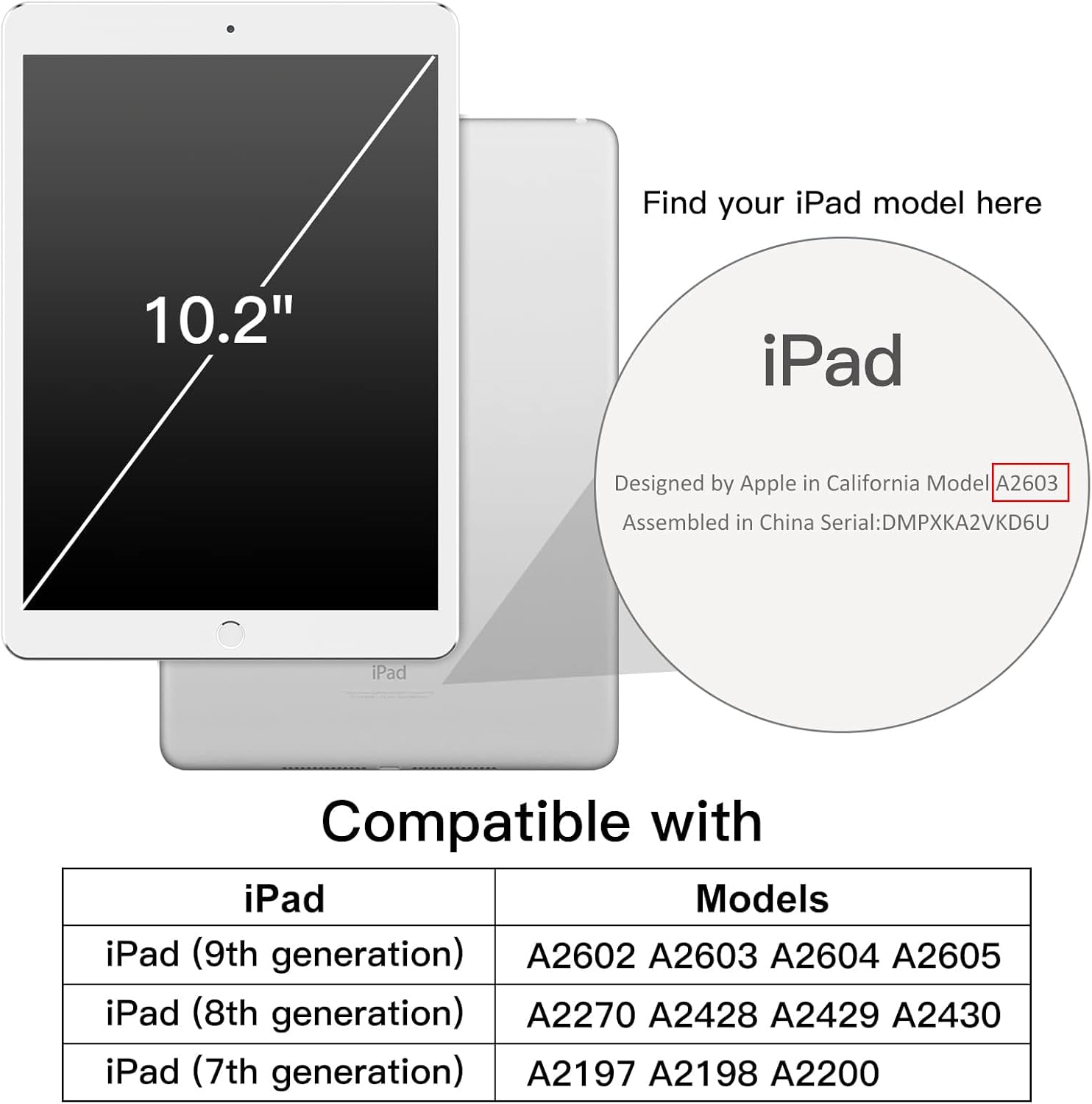 JETech Rotating Case for iPad 9/8/7 (10.2-Inch, 2021/2020/2019 Model, 9th/8th/7th Generation) with Pencil Holder, 360 Degree Rotation Stand Cover Clear Back, Auto Wake/Sleep (Black) - Image 2