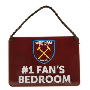 West Ham United FC No.1 Fans Bedroom Plaque