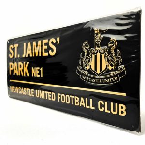 Newcastle United FC Black Street Sign