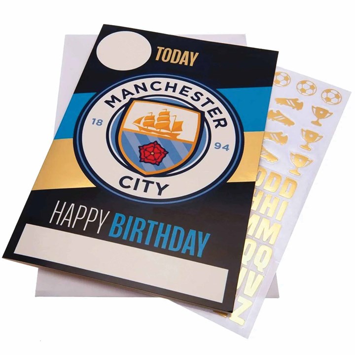 Manchester City FC Birthday Card with Sticker Sheet