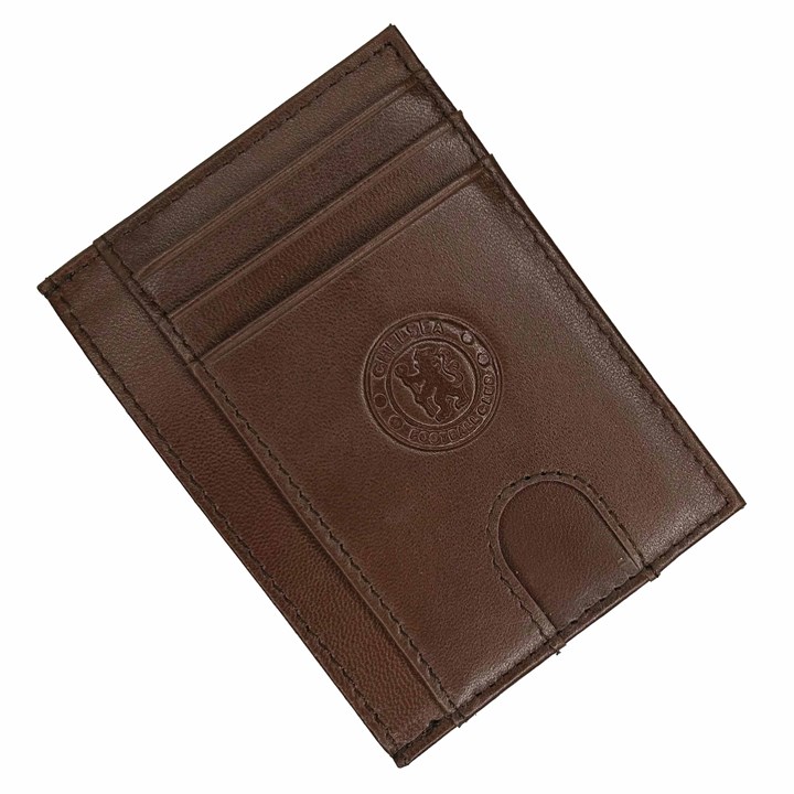 Chelsea FC Brown Leather Card Holder