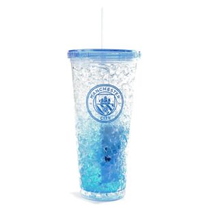 Manchester City FC Freezer Cup with Straw