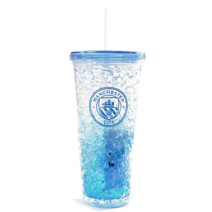 Manchester City FC Freezer Cup with Straw