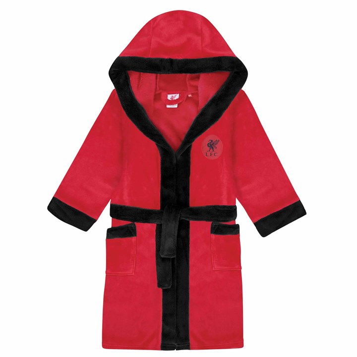 Liverpool FC Kids Red Hooded Dressing Gown 5 - 6 Years