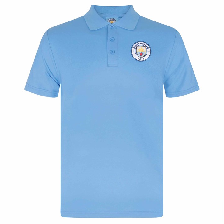 Manchester City FC Adult Sky Blue Polo Shirt Small