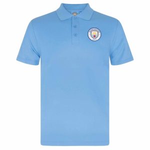 Manchester City FC Adult Sky Blue Polo Shirt Medium
