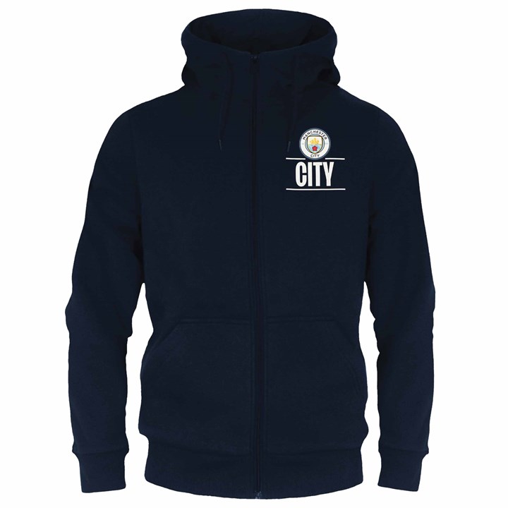 Manchester City FC Adult Navy Zip Hoodie Medium