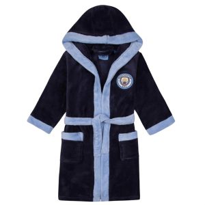 Manchester City FC Kids Navy Hooded Dressing Gown 5 - 6 Years