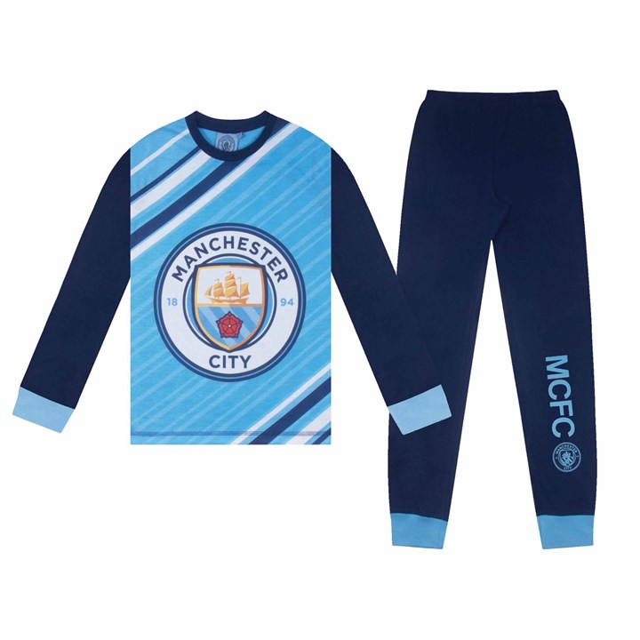 Manchester City FC Boys Sky Blue Long Pyjamas 13 - 14 Years