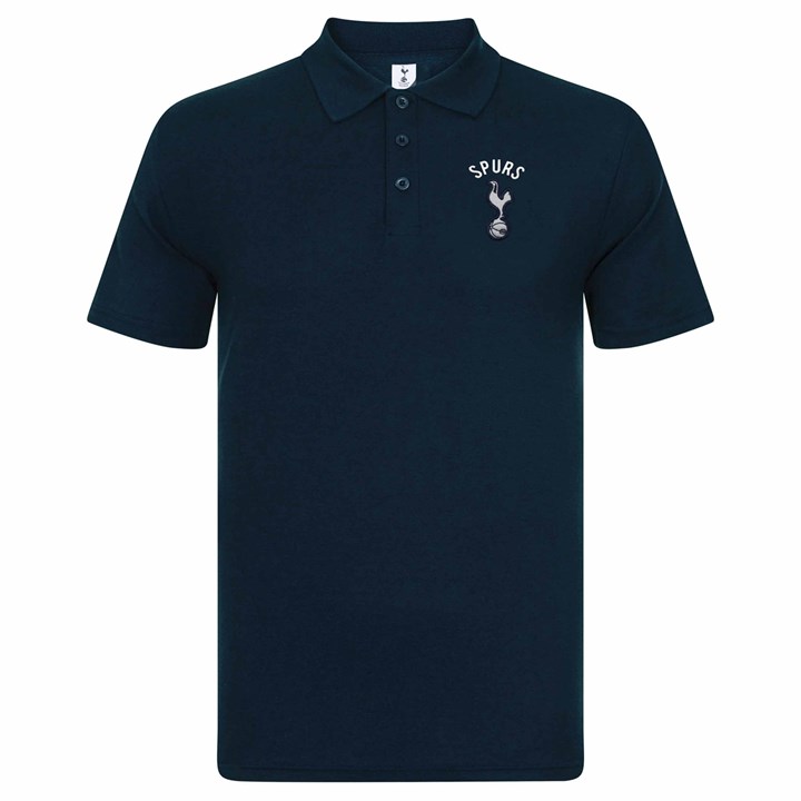 Tottenham Hotspur FC Adult Navy Crest Polo T-Shirt Extra Large