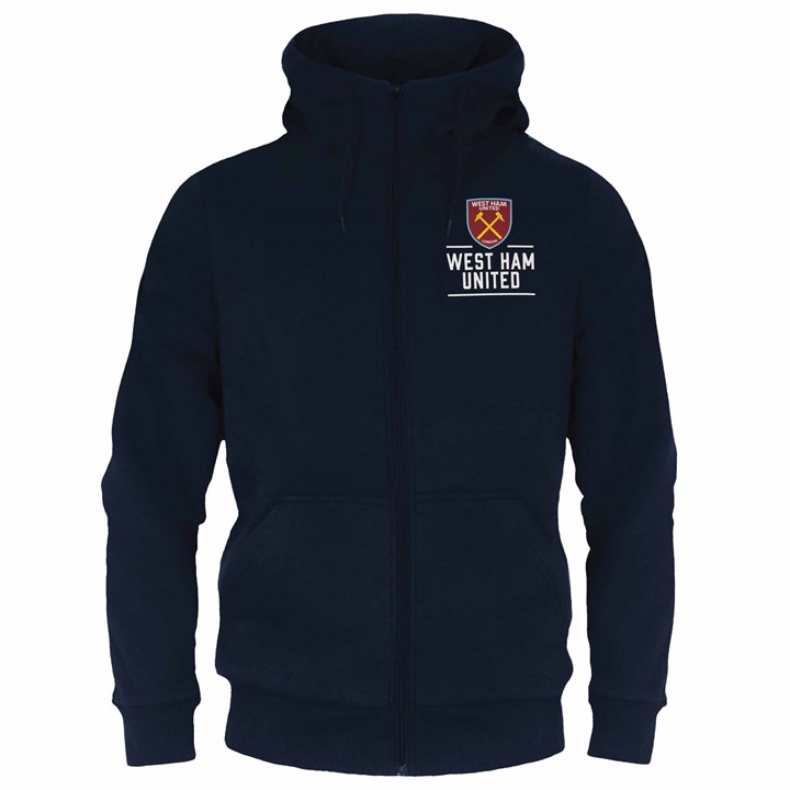 West Ham United FC Adult Navy Zip Hoodie Extra Large