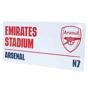 Arsenal FC White Metal Street Sign